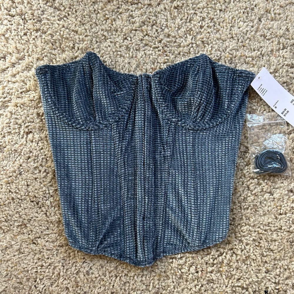 Urban Outfitters Replay Velvet Waffle Corset